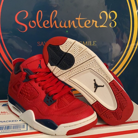 Air Jordan 4 retro FIBA. Sz 4Y - Picture 6 of 9